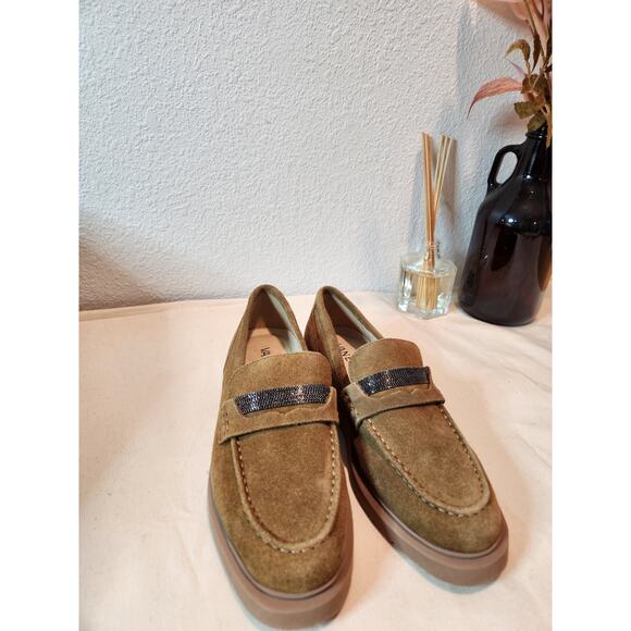 VANELi Tan Suede Loafers Size 6M Rhinestone Strap Slip-On Flat‎ Shoes - Picture 7 of 8